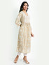 Hand embroidery Chikankari V Neck Anarkali Dress | Long Kurti in Cotton For Women